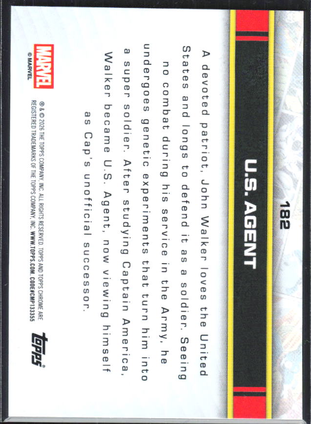 U.S. Agent 2026 Chrome Marvel #182 – baksida