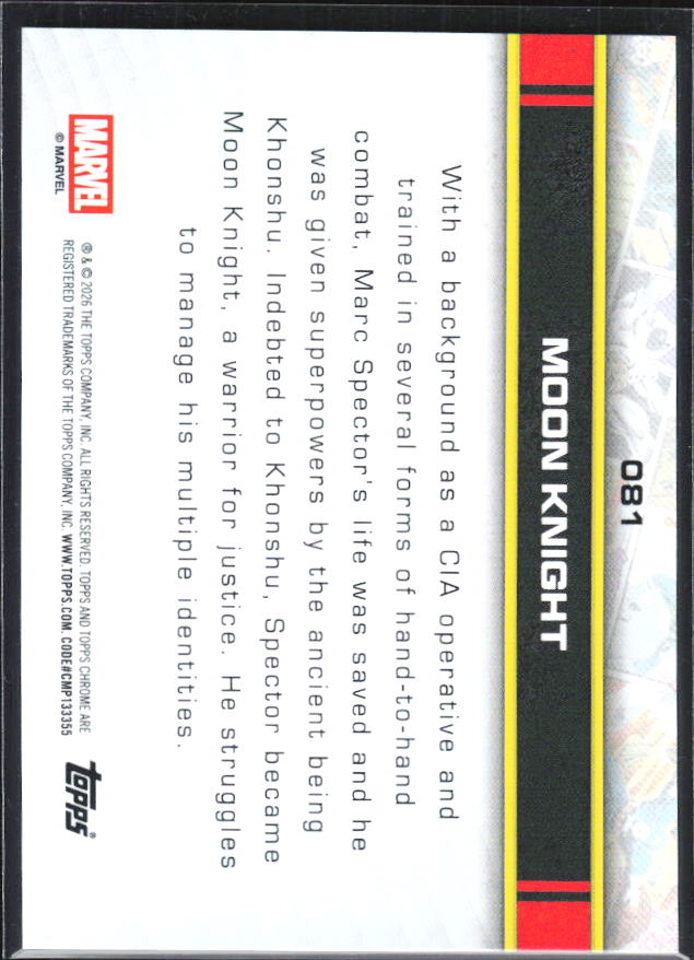 Moon Knight 2026 Chrome Marvel #081 – baksida