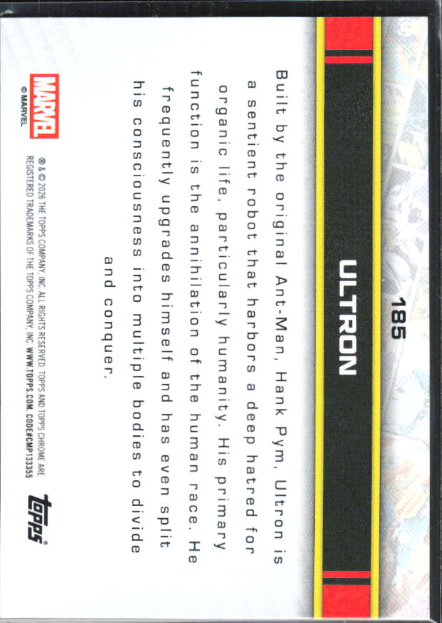 Ultron 2026 Chrome Marvel #185 – baksida