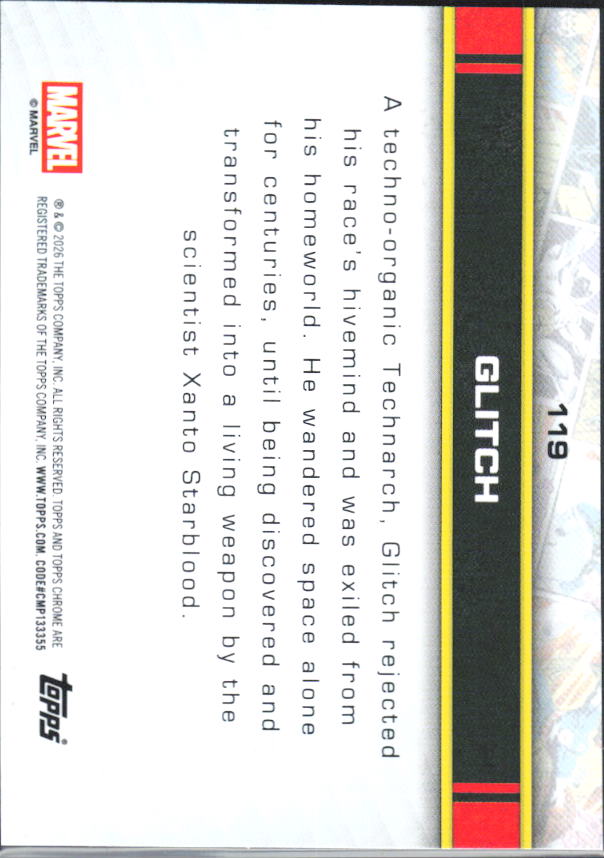 Glitch 2026 Chrome Marvel #119 – baksida