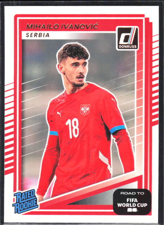 Mihailo Ivanović 2025-26 Donruss Road to FIFA World Cup Rated Rookie #239 – framsida