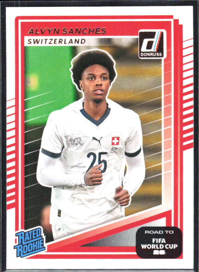 Alvyn Sanches 2025-26 Donruss Road to FIFA World Cup Rated Rookie #247 – framsida
