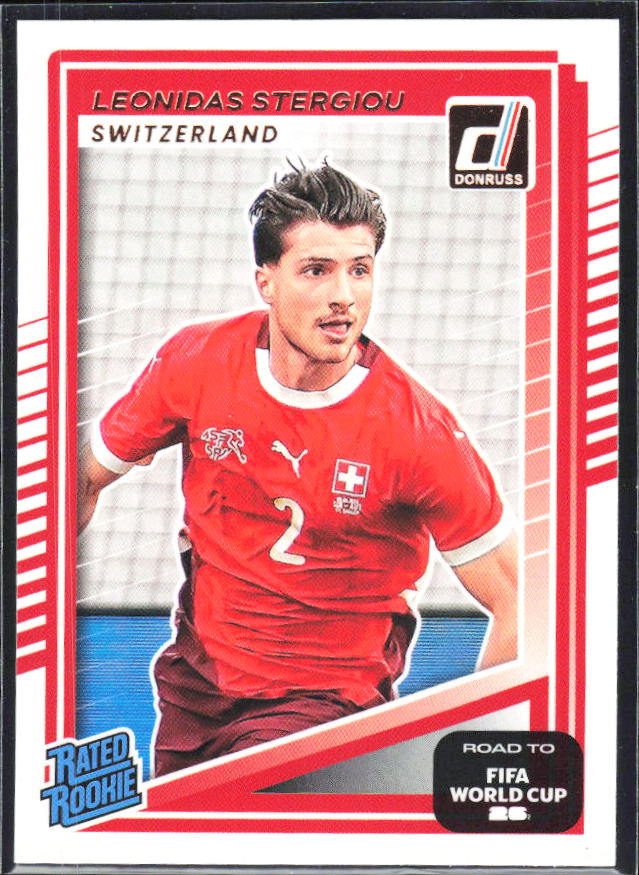 Leonidas Stergiou 2025-26 Donruss Road to FIFA World Cup Rated Rookie #249 – framsida