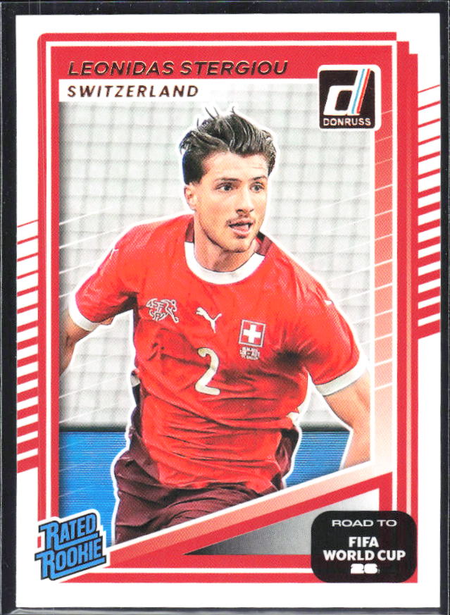 Leonidas Stergiou 2025-26 Donruss Road to FIFA World Cup Rated Rookie #249 – framsida