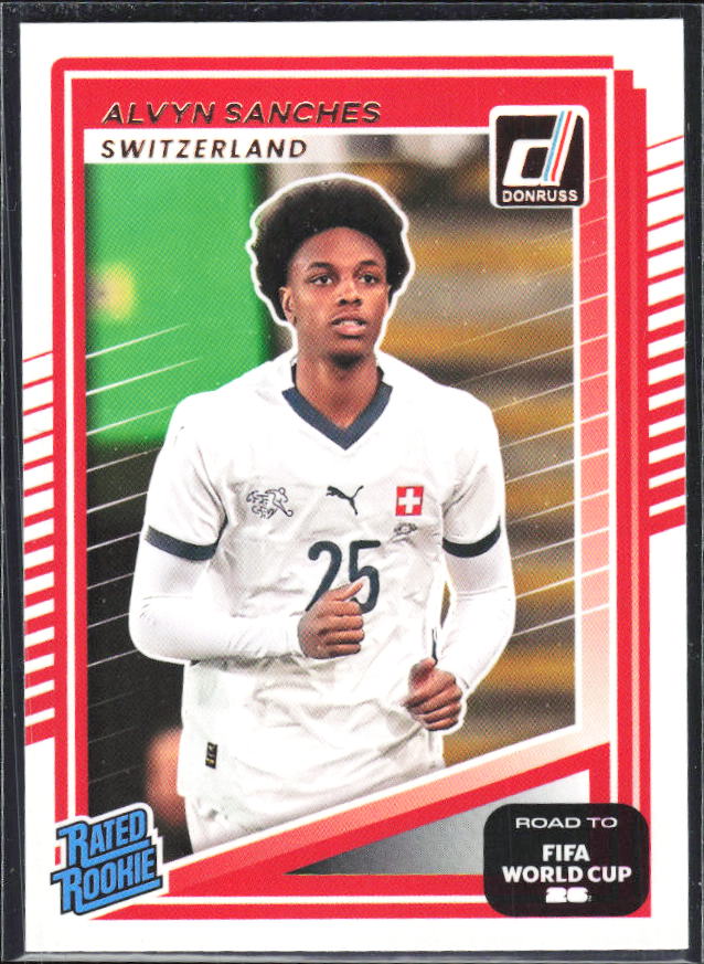 Alvyn Sanches 2025-26 Donruss Road to FIFA World Cup Rated Rookie #247 – framsida