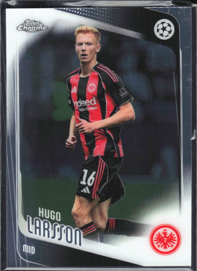 Hugo Larsson 2025-26 Chrome UEFA #36 – framsida