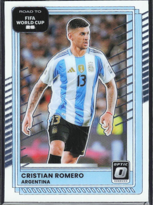 Cristian Romero 2025-26 Donruss Road to FIFA World Cup Optic #162 – framsida