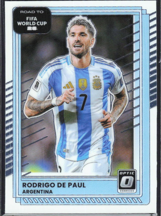 Rodrigo De Paul 2025-26 Donruss Road to FIFA World Cup Optic #161 – framsida