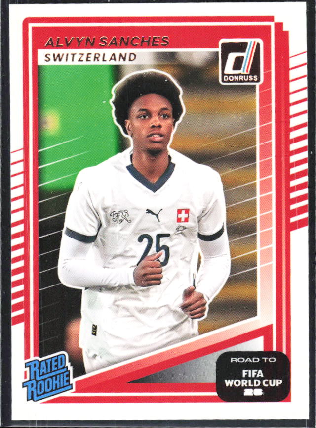 Alvyn Sanches 2025-26 Donruss Road to FIFA World Cup Rated Rookie #247 – framsida