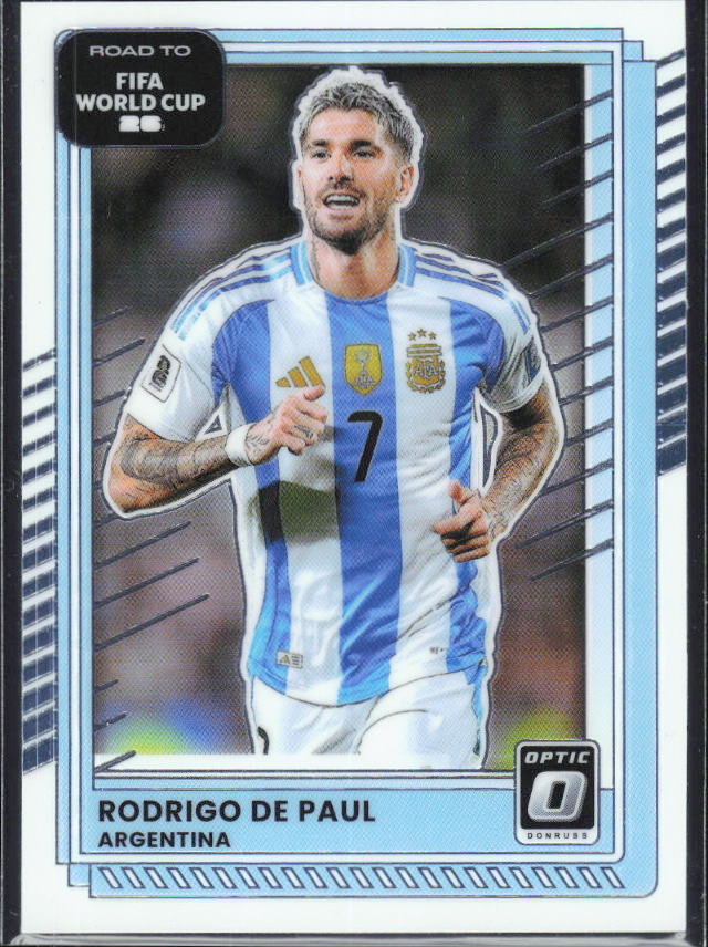 Rodrigo De Paul 2025-26 Donruss Road to FIFA World Cup Optic #161 – framsida