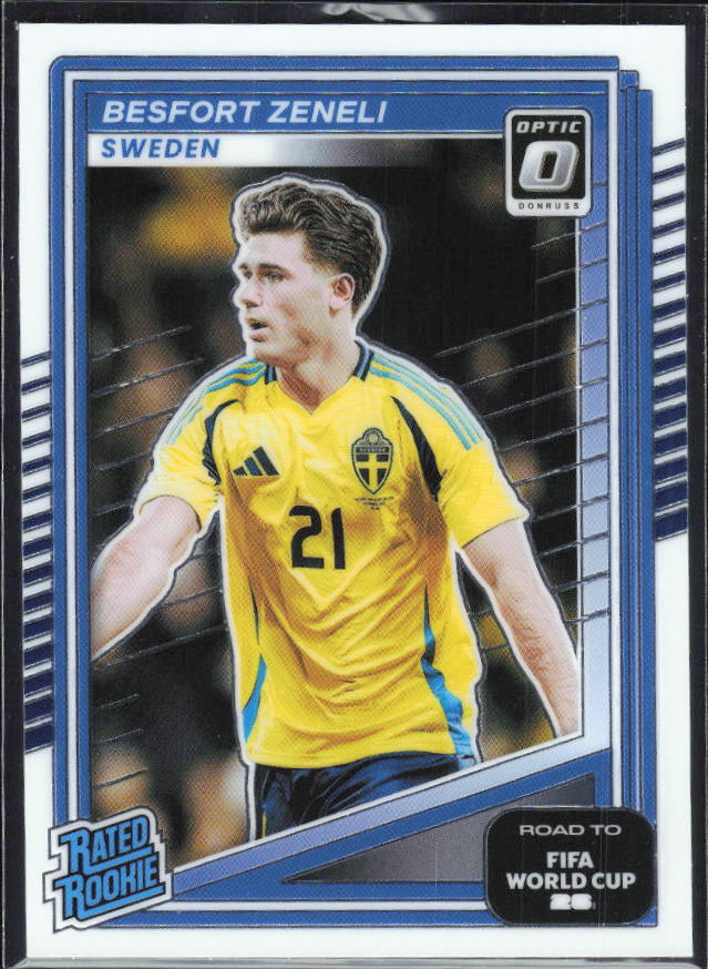 Besfort Zeneli 2025-26 Donruss Road to FIFA World Cup Optic Rated Rookie #242 – framsida
