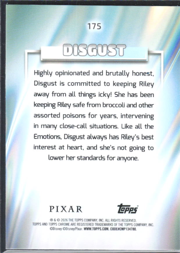 Disgust 2026 Chrome Disney #175 – baksida