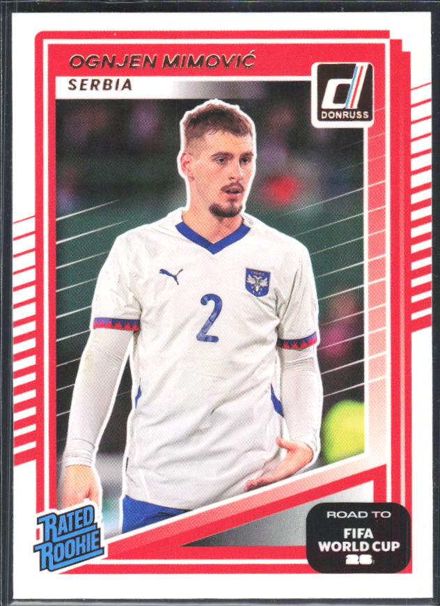 Ognjen Mimović 2025-26 Donruss Road to FIFA World Cup Rated Rookie #241 – framsida