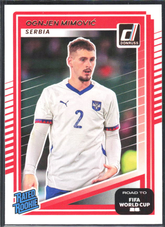 Ognjen Mimović 2025-26 Donruss Road to FIFA World Cup Rated Rookie #241 – framsida