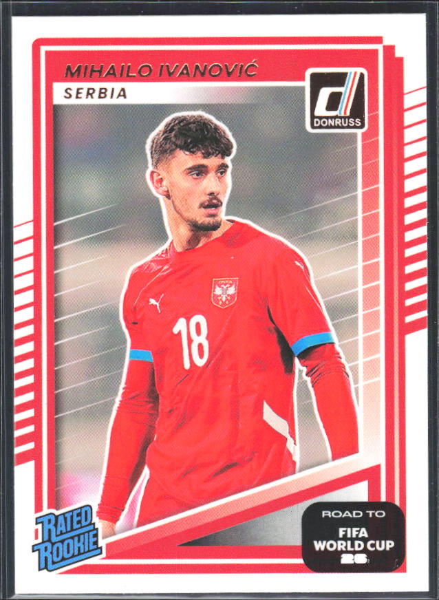 Mihailo Ivanović 2025-26 Donruss Road to FIFA World Cup Rated Rookie #239 – framsida