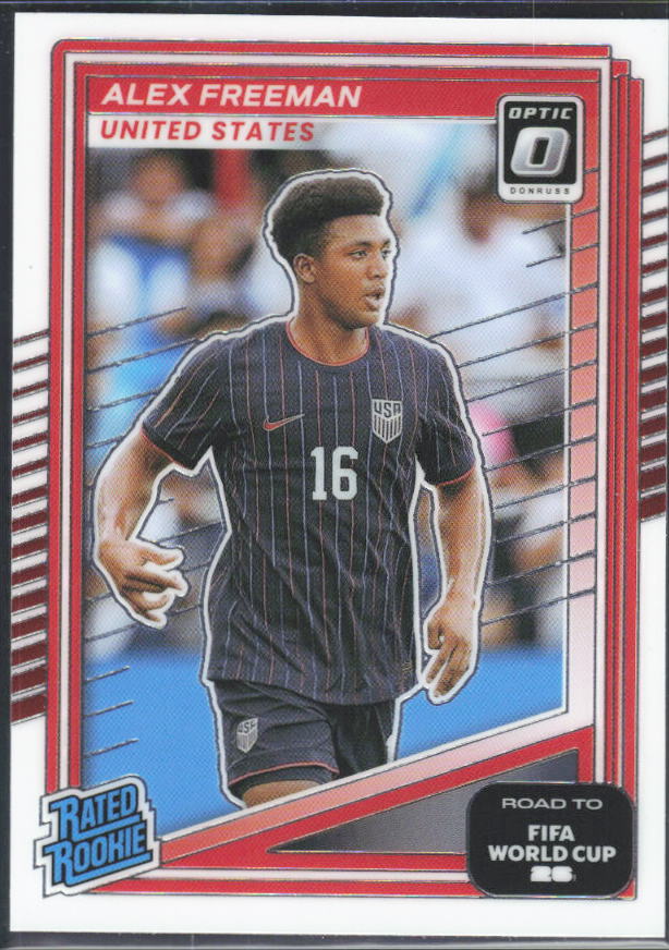 Alex Freeman 2025-26 Donruss Road to FIFA World Cup Optic Rated Rookie #202 – framsida
