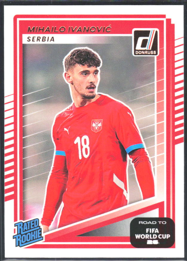 Mihailo Ivanović 2025-26 Donruss Road to FIFA World Cup Rated Rookie #239 – framsida