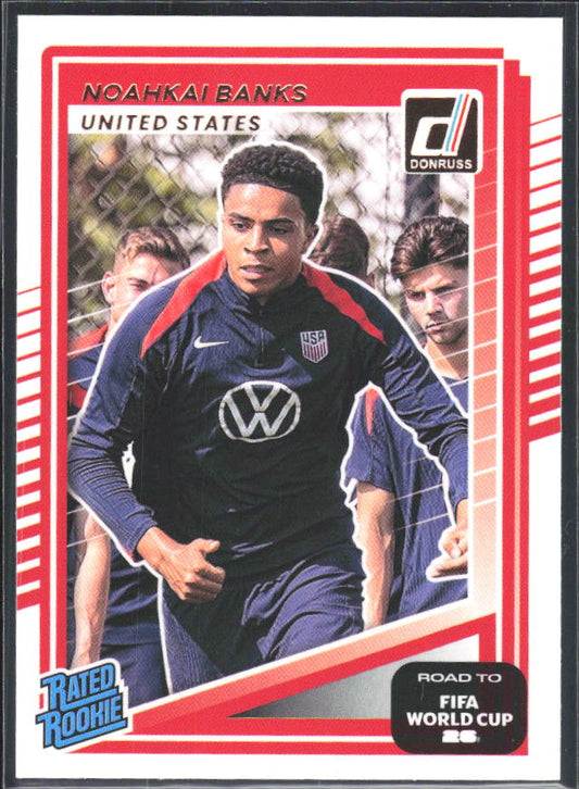 Noahkai Banks 2025-26 Donruss Road to FIFA World Cup Rated Rookie #246 – framsida