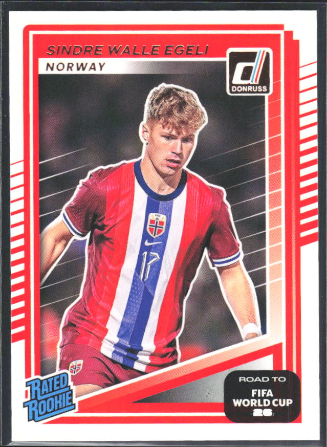 Sindre Walle Egeli 2025-26 Donruss Road to FIFA World Cup Rated Rookie #223 – framsida