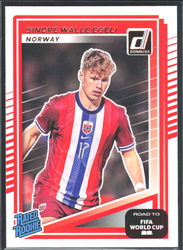 Sindre Walle Egeli 2025-26 Donruss Road to FIFA World Cup Rated Rookie #223 – framsida
