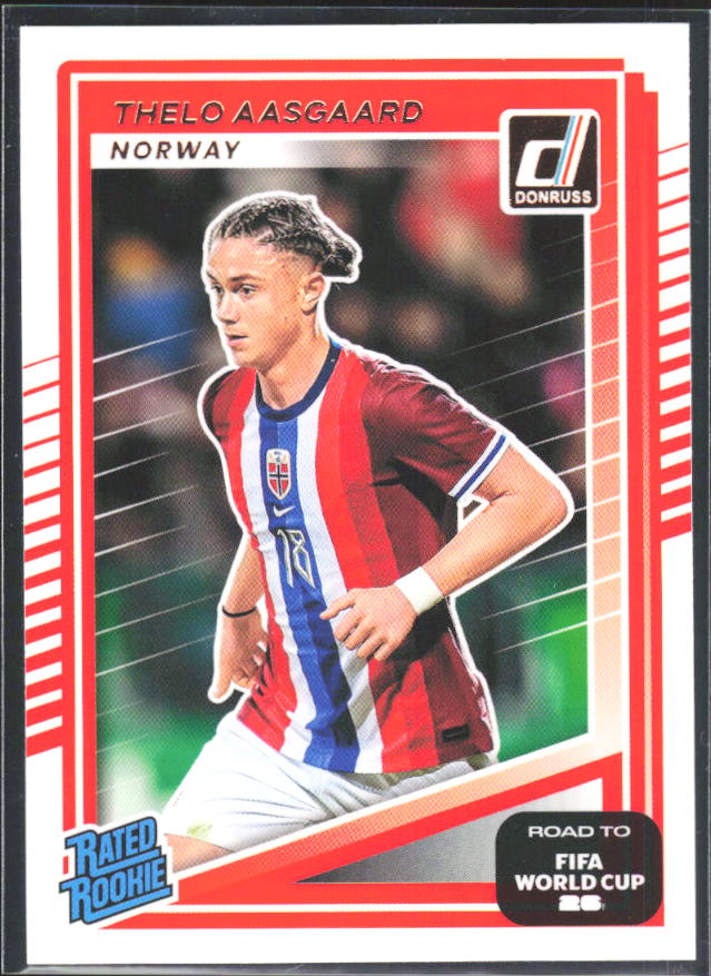 Thelo Aasgaard 2025-26 Donruss Road to FIFA World Cup Rated Rookie #224 – framsida