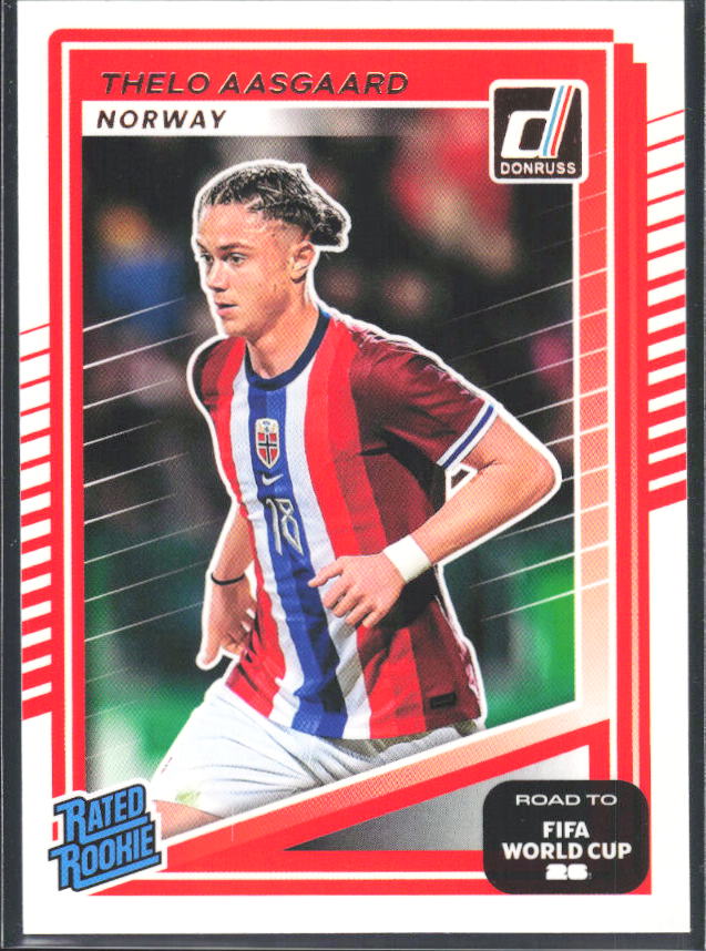 Thelo Aasgaard 2025-26 Donruss Road to FIFA World Cup Rated Rookie #224 – framsida