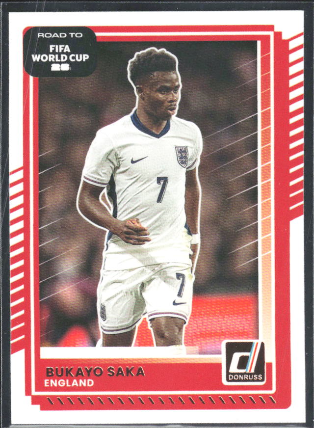Bukayo Saka 2025-26 Donruss Road to FIFA World Cup #65 – framsida