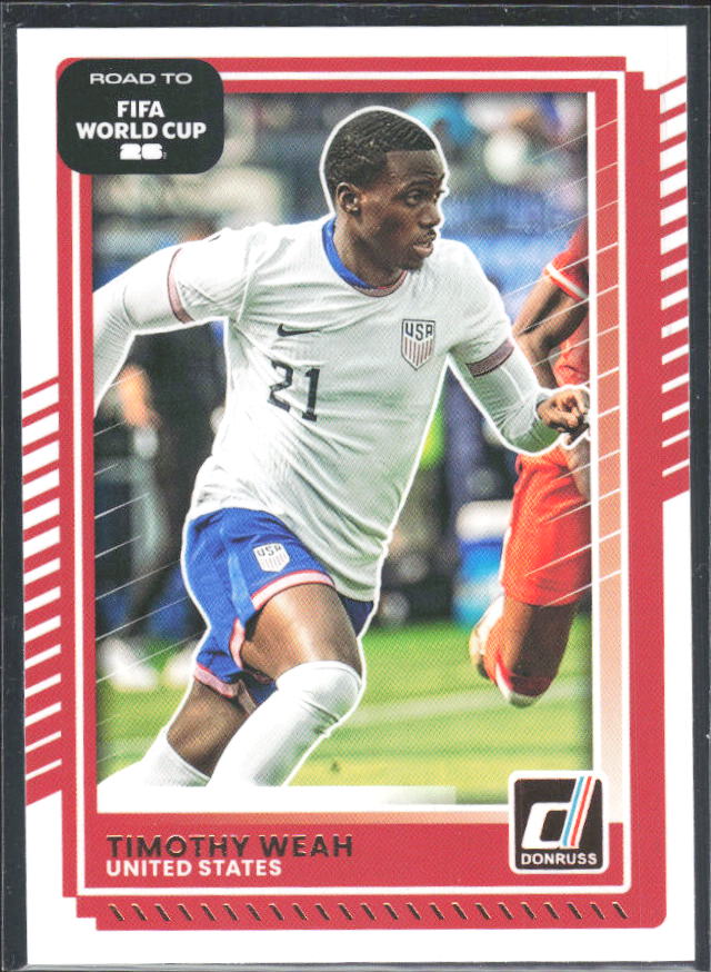 Timothy Weah 2025-26 Donruss Road to FIFA World Cup #21 – framsida