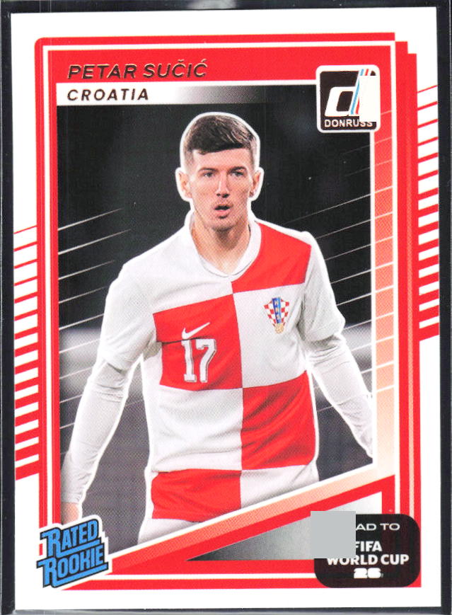 Petar Sučić 2025-26 Donruss Road to FIFA World Cup Rated Rookie #205 – framsida