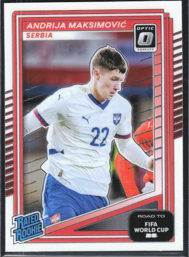 Andrija Maksimović 2025-26 Donruss Road to FIFA WC Optic RC #238 – framsida