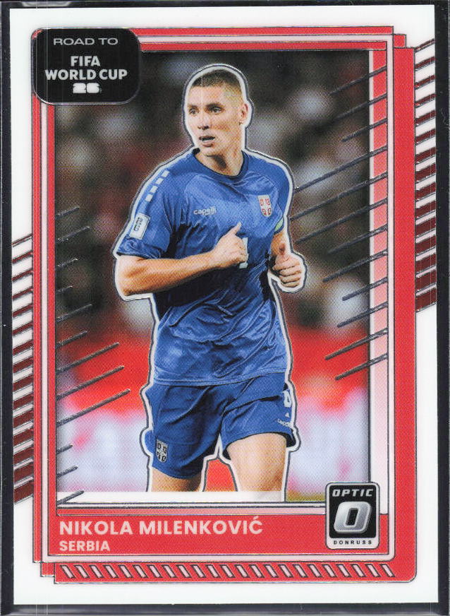 Nikola Milenković 2025-26 Donruss Road to FIFA World Cup Optic #56 – framsida