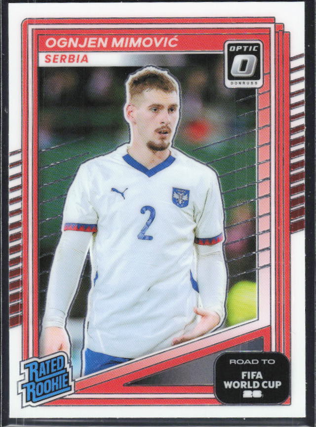 Ognjen Mimović 2025-26 Donruss Road to FIFA World Cup Optic Rated Rookie #241 – framsida