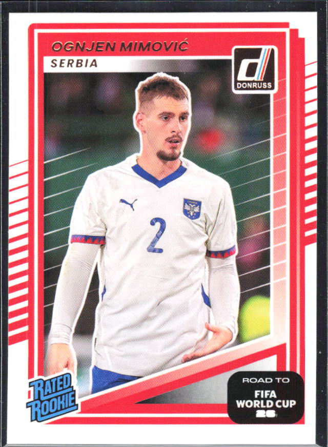 Ognjen Mimović 2025-26 Donruss Road to FIFA World Cup Rated Rookie #241 – framsida