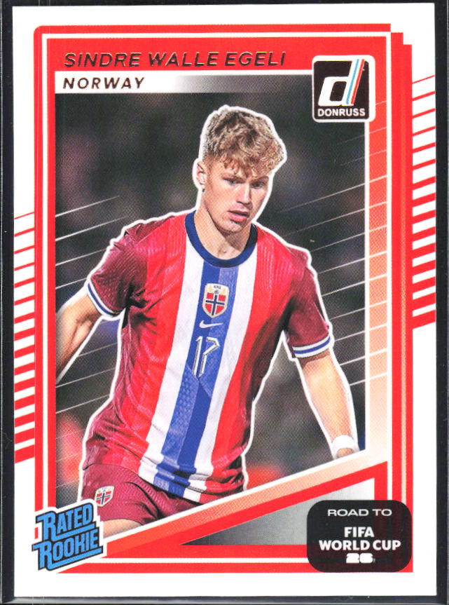 Sindre Walle Egeli 2025-26 Donruss Road to FIFA World Cup Rated Rookie #223 – framsida