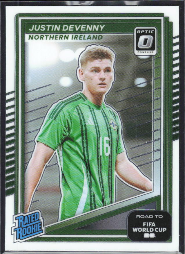 Justin Devenny 2025-26 Donruss Road to FIFA World Cup Optic Rated Rookie #220 – framsida