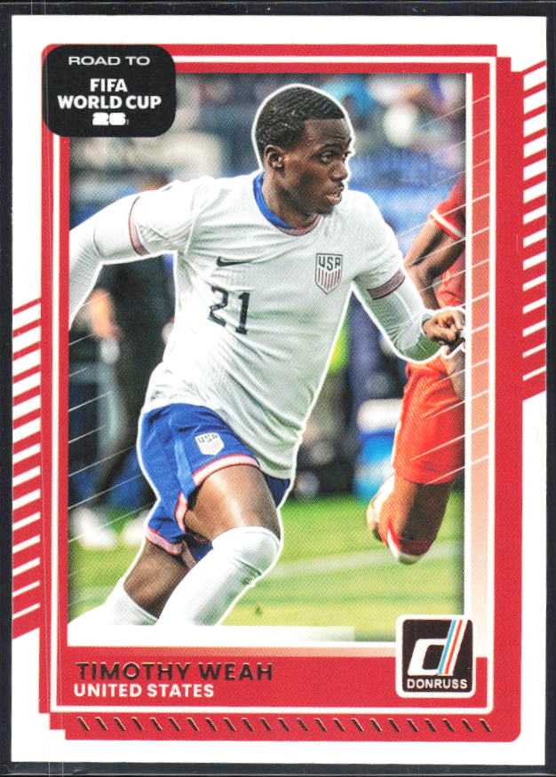 Timothy Weah 2025-26 Donruss Road to FIFA World Cup #21 – framsida