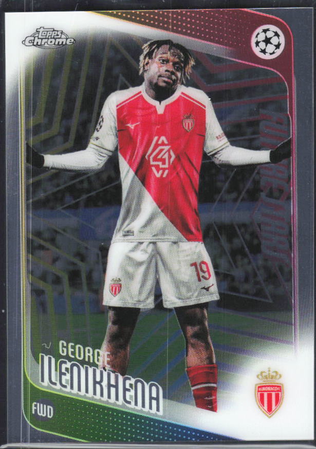 George Ilenikhena 2025-26 Chrome UEFA Future Stars #129 – framsida