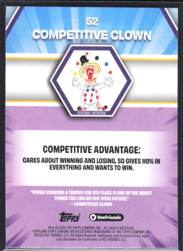 Competitive Clown 2026 Chrome VeeFriends #52 – baksida