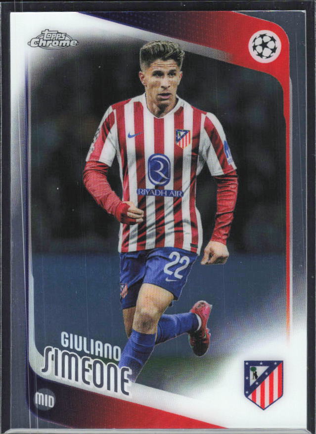 Giuliano Simeone 2025-26 Chrome UEFA #100 – framsida