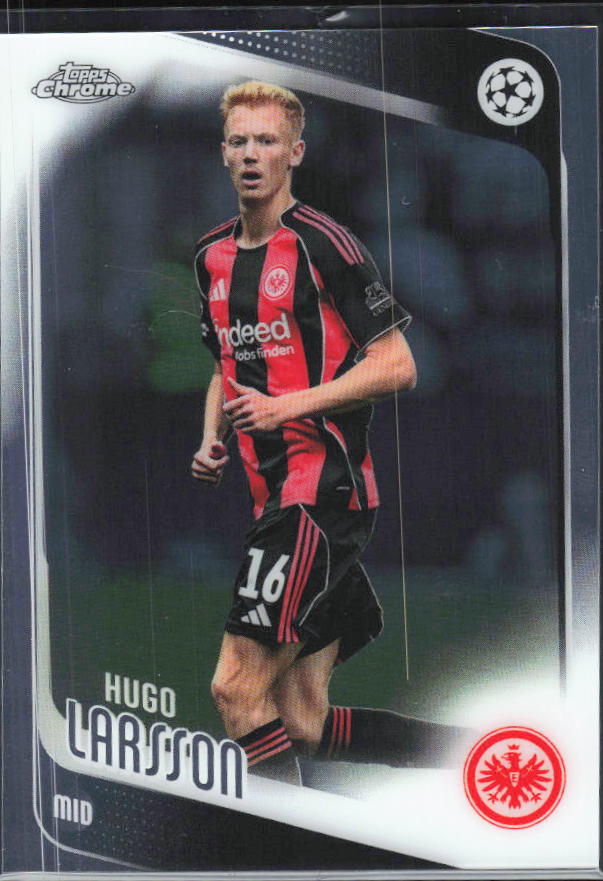 Hugo Larsson 2025-26 Chrome UEFA #36 – framsida