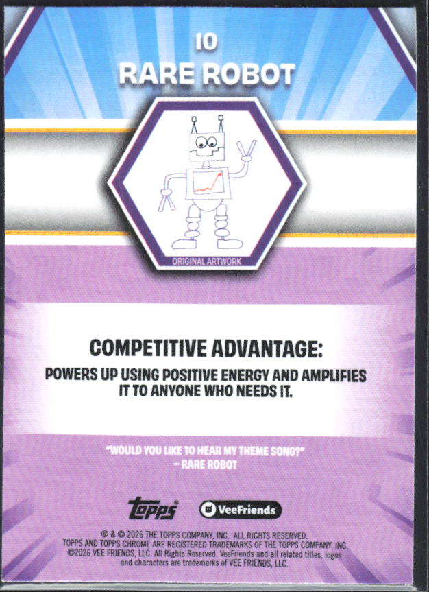 Rare Robot 2026 Chrome VeeFriends #10 – baksida