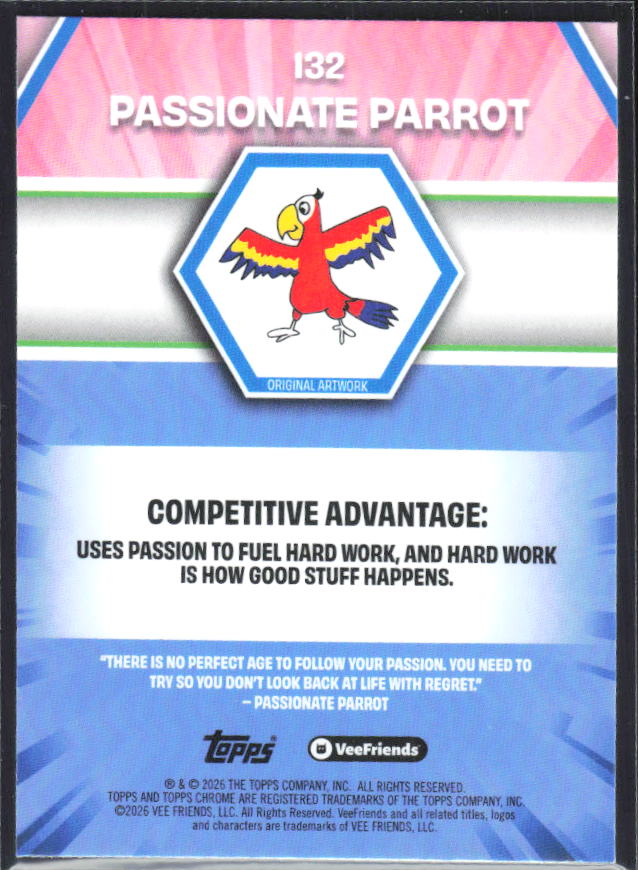 Passionate Parrot 2026 Chrome VeeFriends #132 – baksida