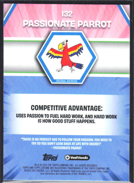 Passionate Parrot 2026 Chrome VeeFriends #132 – baksida