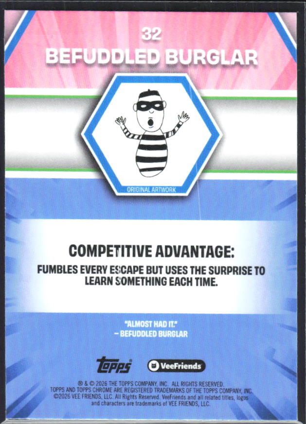 Befuddled Burglar 2026 Chrome VeeFriends #32 – baksida