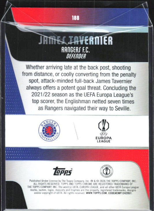 James Tavernier 2025-26 Chrome UEFA #188 – baksida