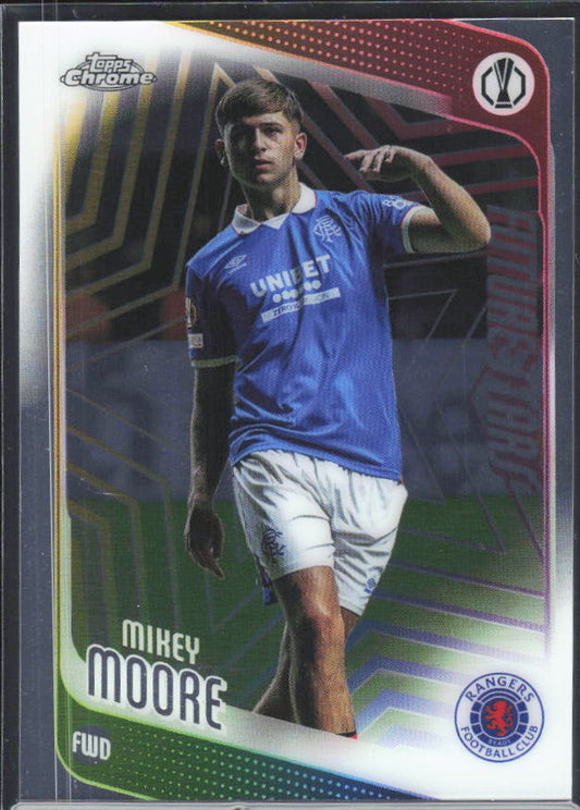 Mikey Moore 2025-26 Chrome UEFA Future Stars #56 – framsida