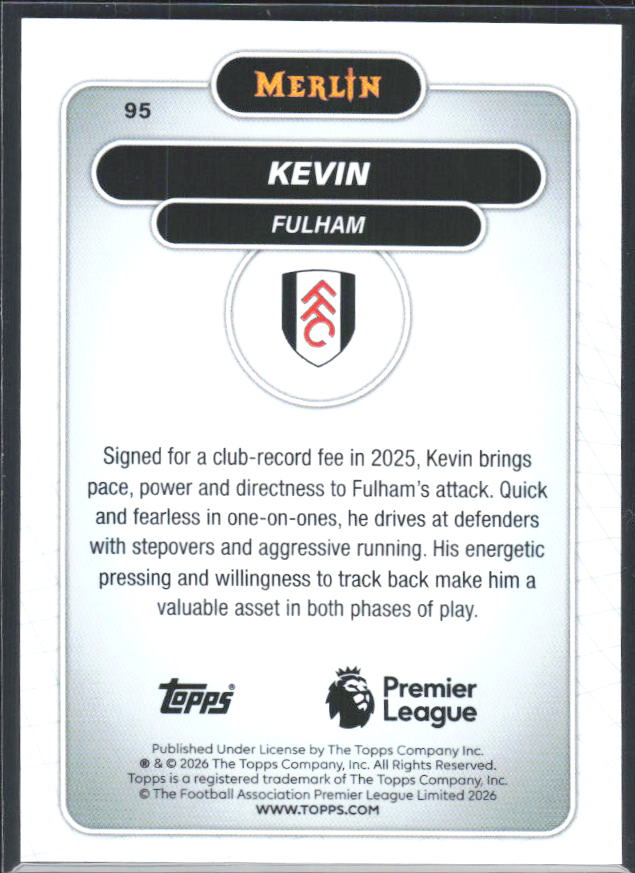Kevin 2026 Merlin Premier League #95 – baksida