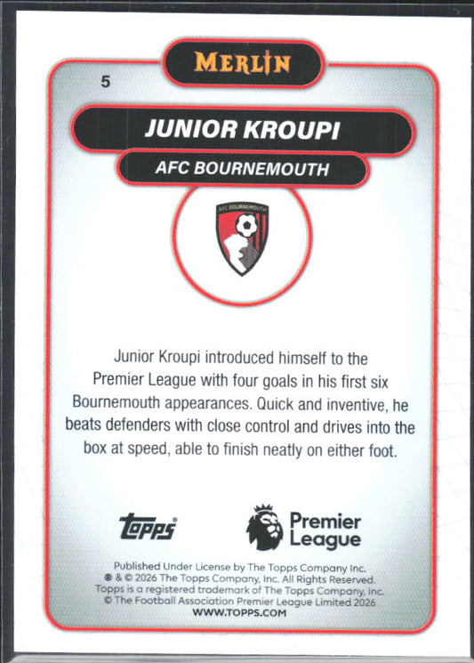 Junior Kroupi 2026 Merlin Premier League #5 – baksida