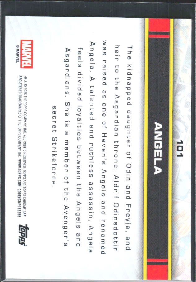 Angela 2026 Chrome Marvel #101 – baksida