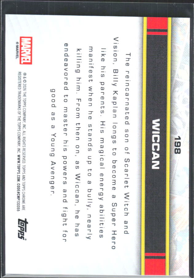 Wiccan 2026 Chrome Marvel #198 – baksida